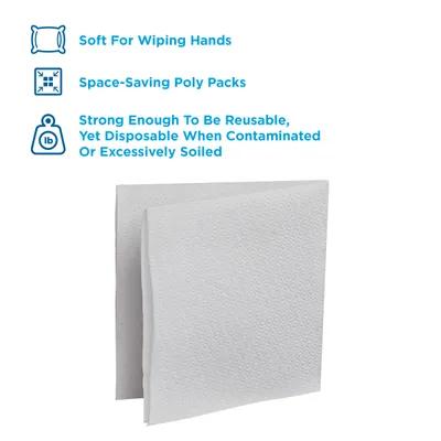 Brawny® Professional Cleaning Towel 13X13 IN 1 PLY Airlaid Paper White 1/4 Fold 50 Sheets/Pack 16 Packs/Case 800 Sheets/Case