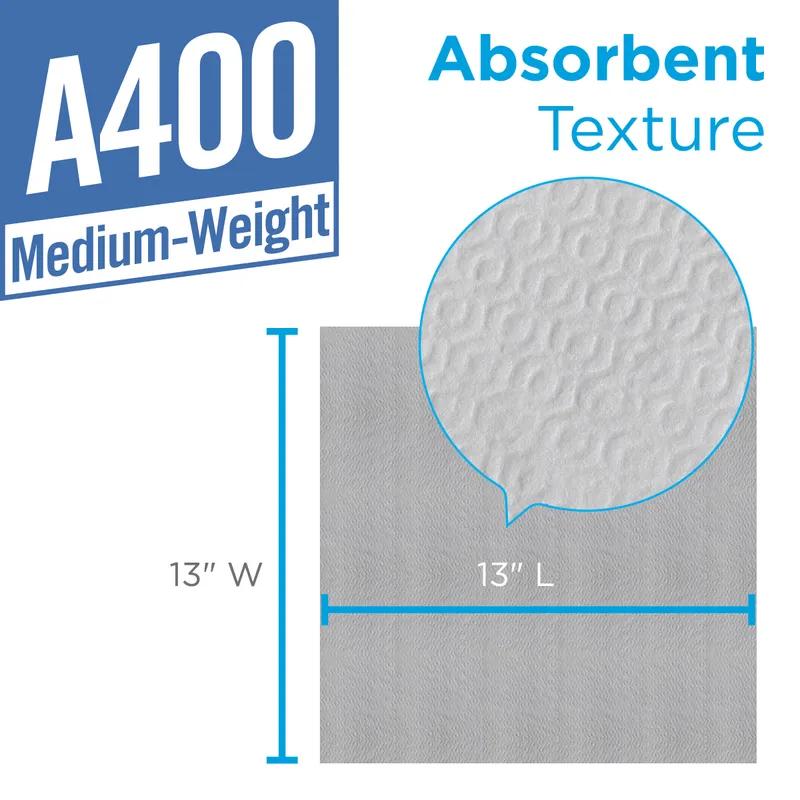 Brawny® Professional Cleaning Towel 13X13 IN 1 PLY Airlaid Paper White 1/4 Fold 50 Sheets/Pack 16 Packs/Case 800 Sheets/Case