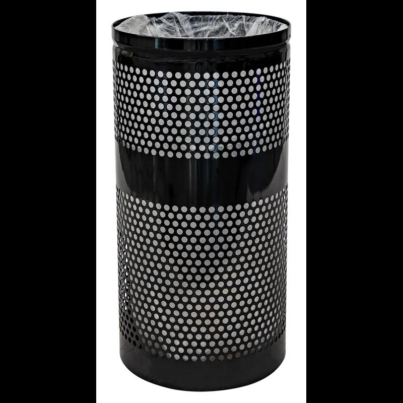 Landscape Series Trash Can 20 GAL Black Plastic Perforated Outdoor 1/Each