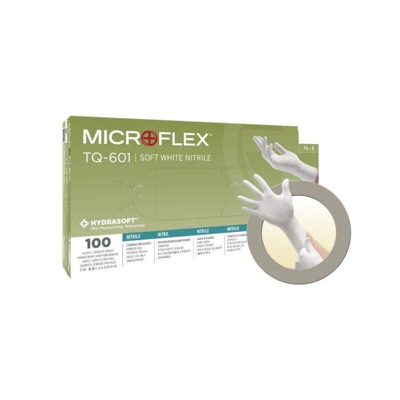 MICROFLEX® Medical Gloves Large (LG) 9.6 IN Soft White 4.7MIL Nitrile With Hydrasoft™ Coating100 Count/Box 10 Box/Case