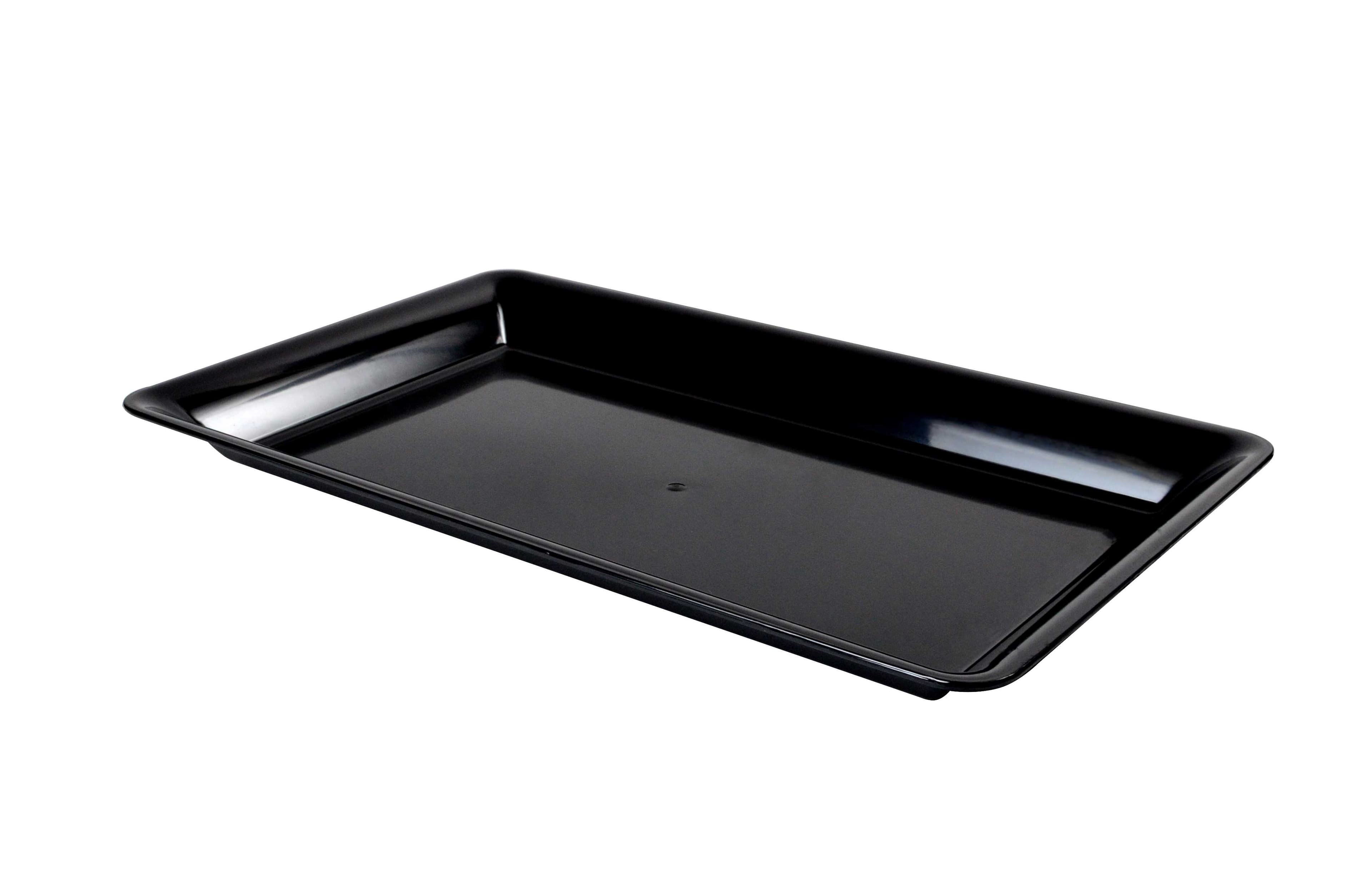 Serving Tray 18X12 IN PS Black Rectangle 20/Case