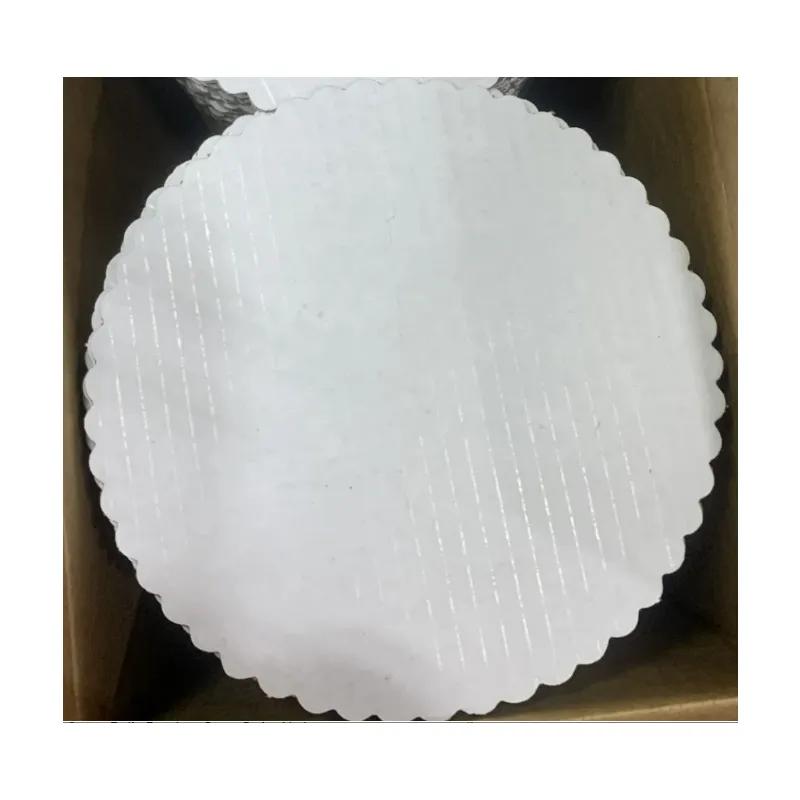 Cake Board 9 IN Corrugated Paperboard White Round Grease Resistant 250/Case