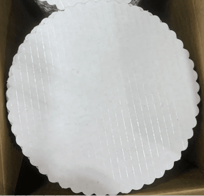 Cake Board 9 IN Corrugated Paperboard White Round Grease Resistant 250/Case