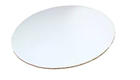 Cake Board 9 IN Corrugated Paperboard White Round Grease Resistant 250/Case
