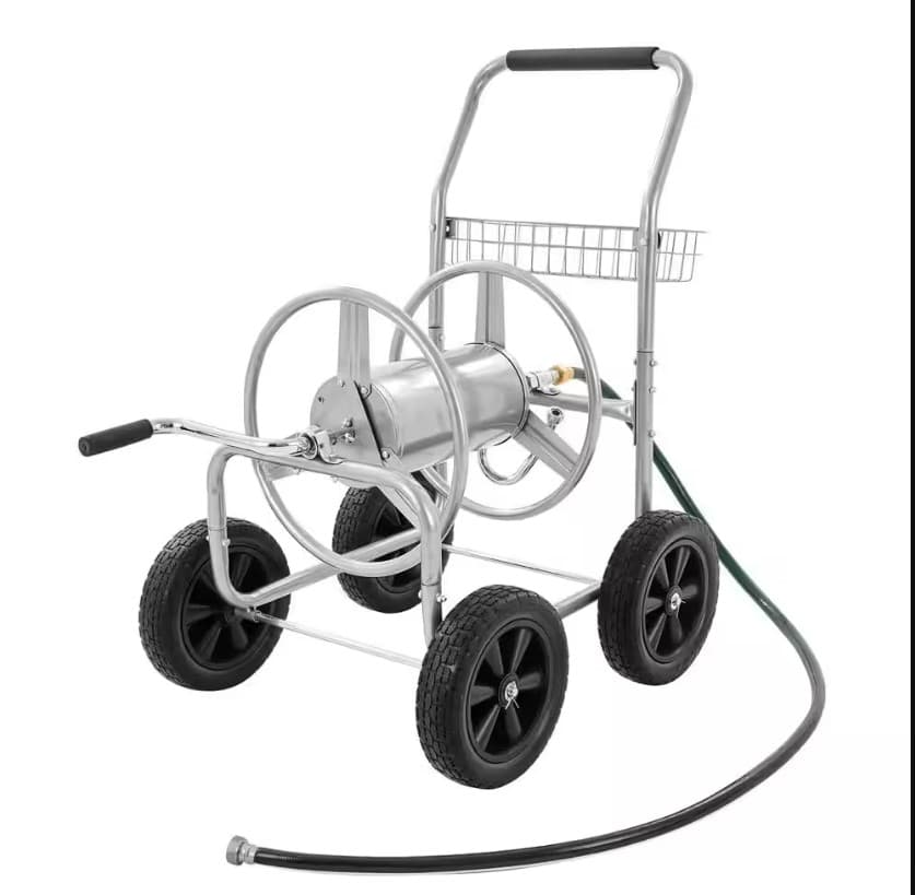 Hose Reel Cart Steel 4 Wheels Holds Up To 250 FT 1/Each