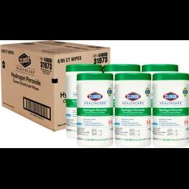 Clorox Healthcare® Hydrogen Peroxide Unscented One-Step Disinfectant Multi Surface Wipe 95 Count/Pack 6 Packs/Case