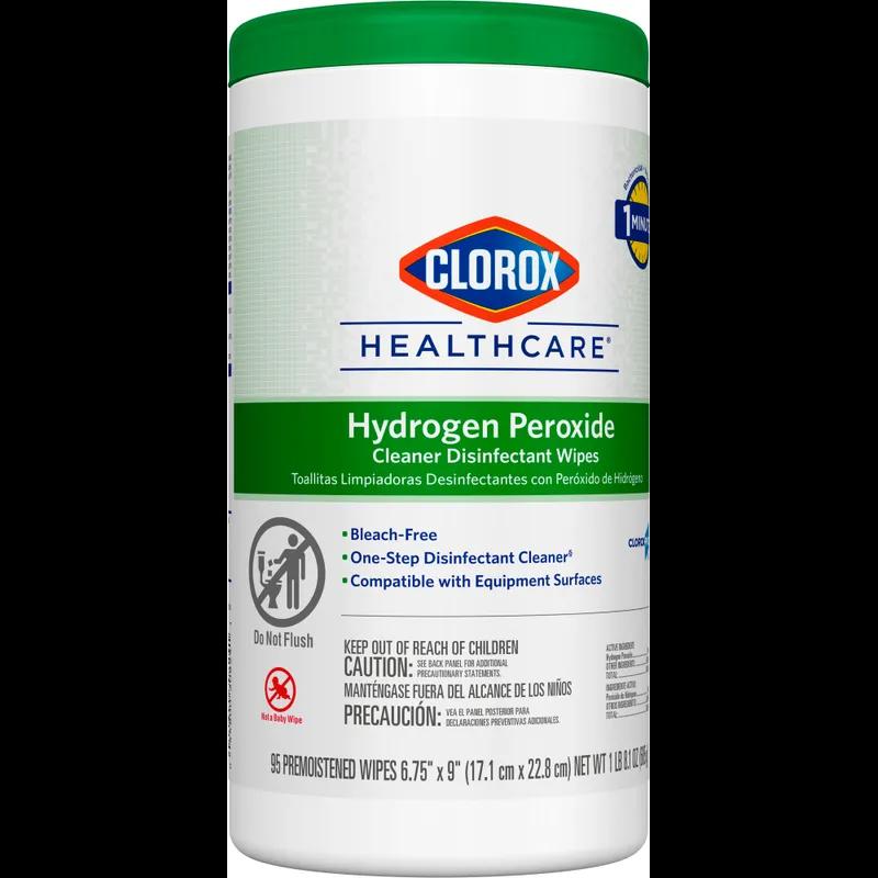 Clorox Healthcare® Hydrogen Peroxide Unscented One-Step Disinfectant Multi Surface Wipe 95 Count/Pack 6 Packs/Case
