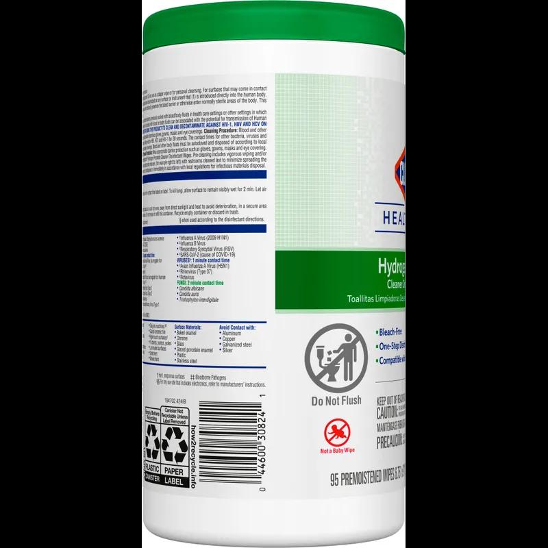 Clorox Healthcare® Hydrogen Peroxide Unscented One-Step Disinfectant Multi Surface Wipe 95 Count/Pack 6 Packs/Case