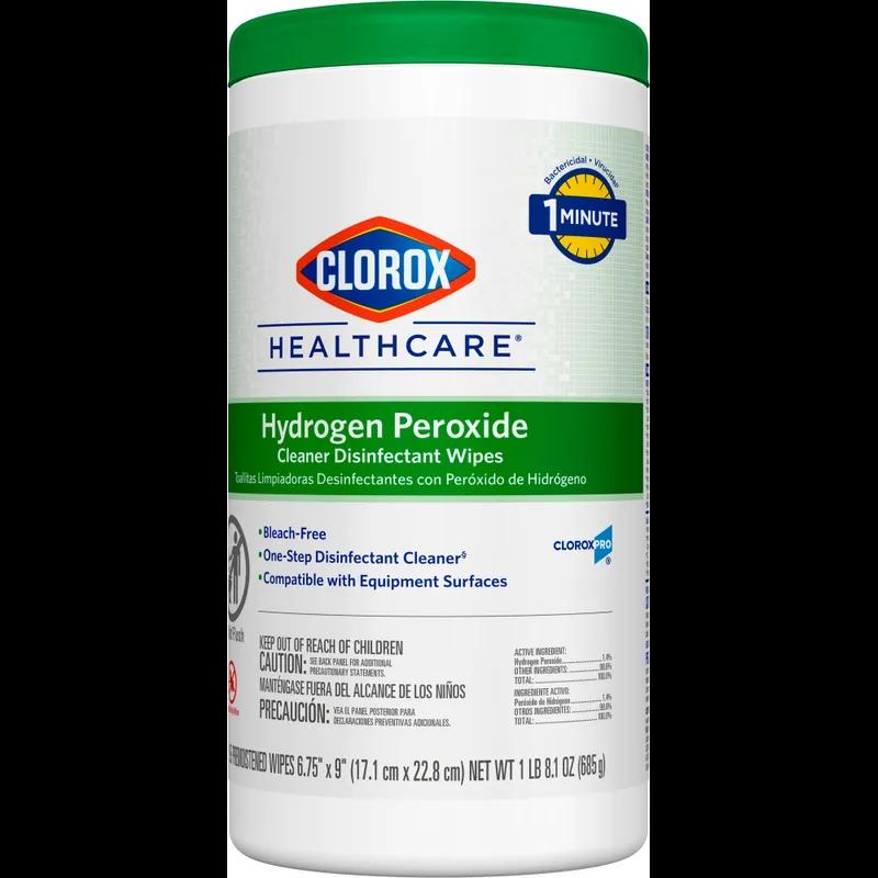 Clorox Healthcare® Hydrogen Peroxide Unscented One-Step Disinfectant Multi Surface Wipe 95 Count/Pack 6 Packs/Case