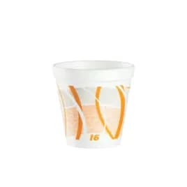 Dart® Food Container Base 16 OZ Polystyrene Foam Orange Gray Impulse Round Squat 500/Case