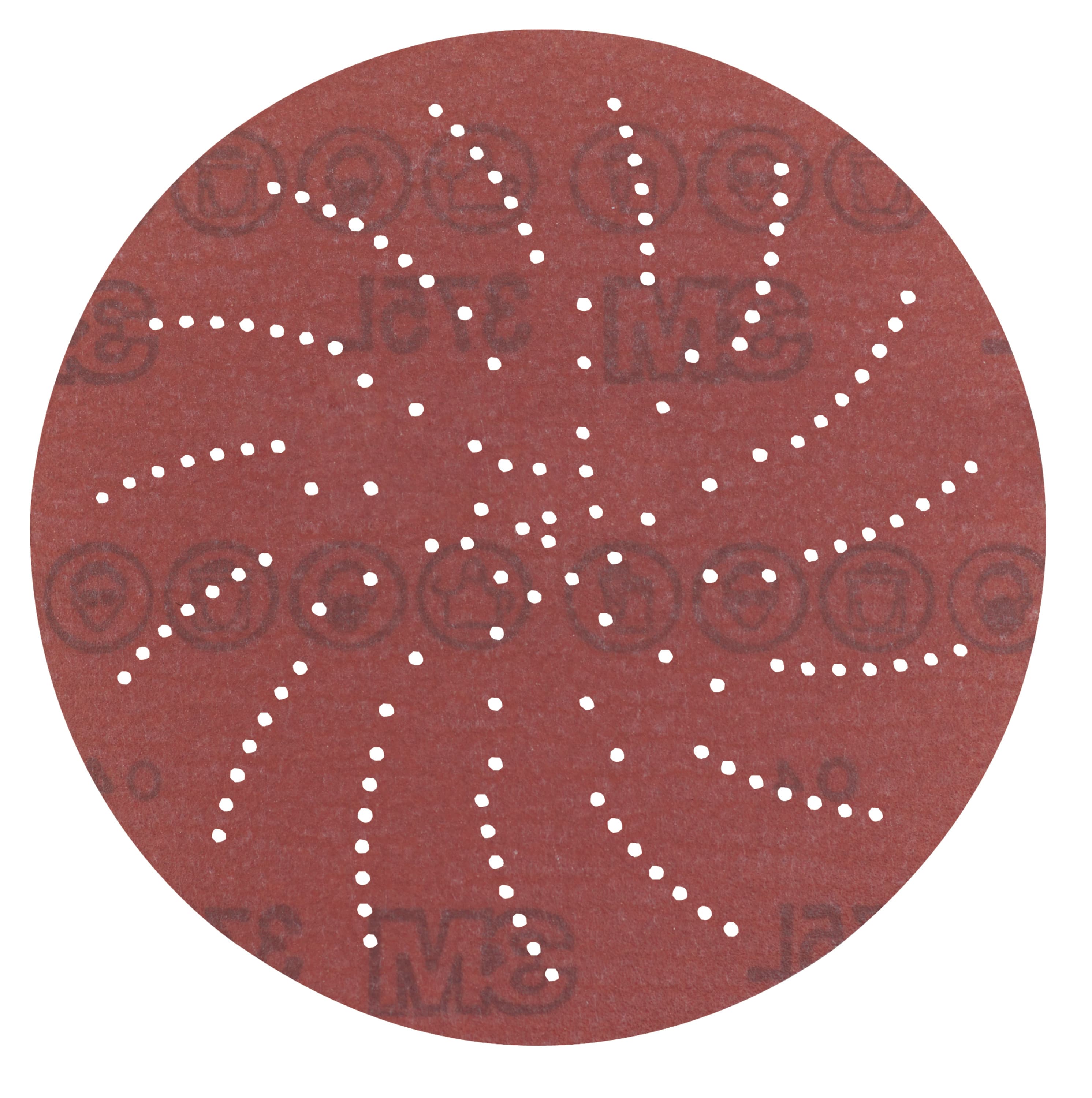3M Xtract™ Film Disc 375L P80 Floor Pad 5 IN Red P80 Grit 250 Count/Case