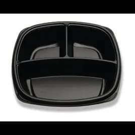 Plate 10.25 IN 3 Compartment PS Black 160/Case