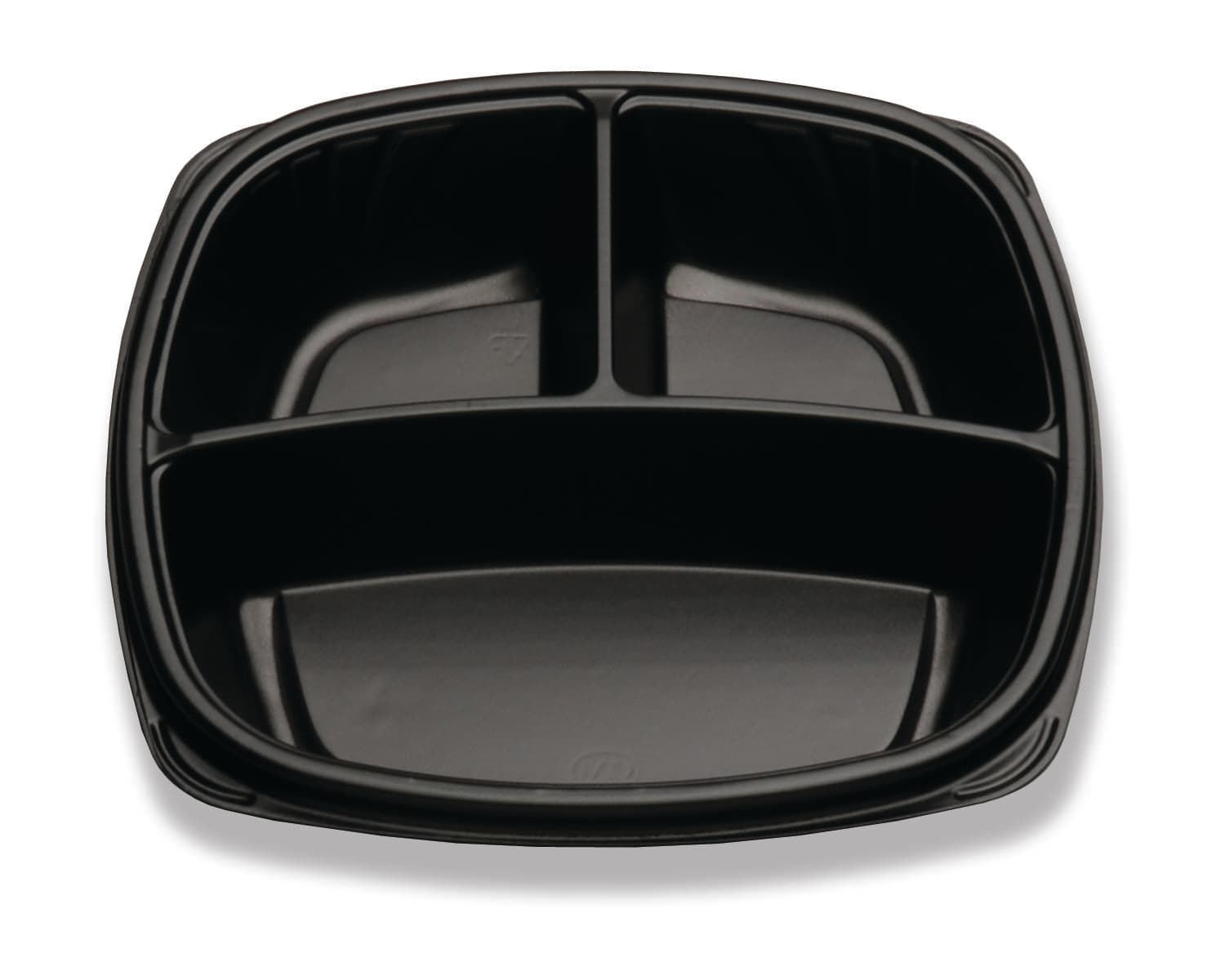 Plate 10.25 IN 3 Compartment PS Black 160/Case