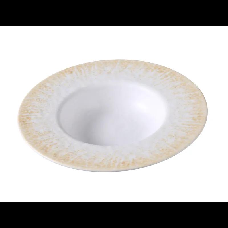 Optimum Dessert Bowl 9.13 IN 10 OZ Melamine White Brown Round 24/Case