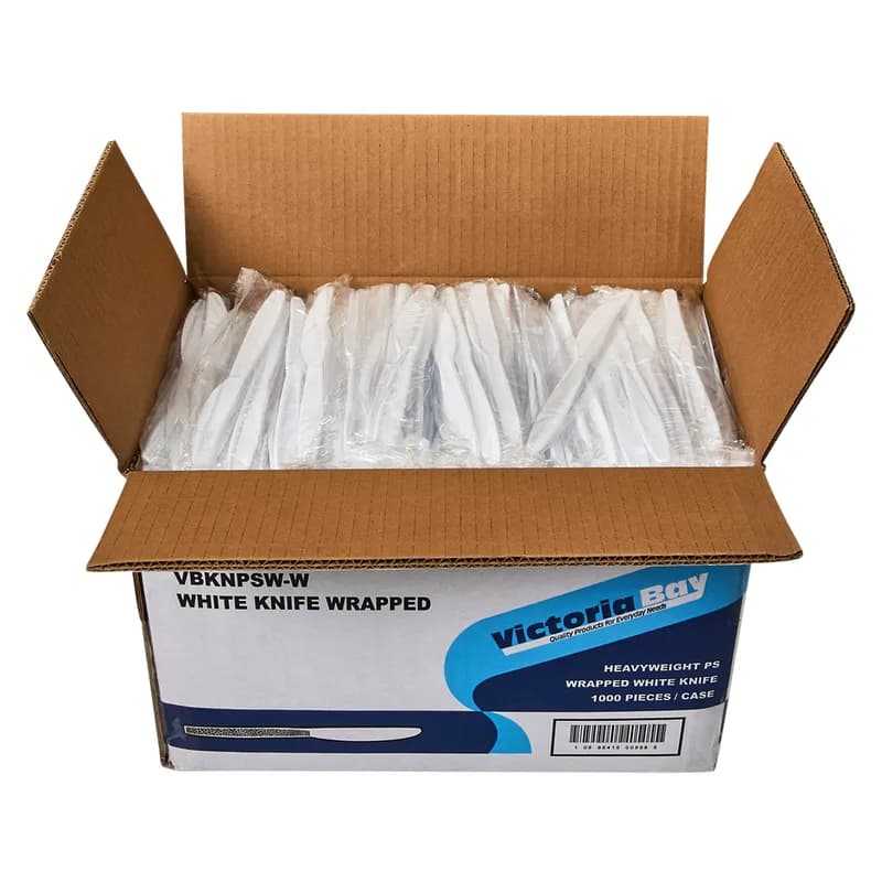 Victoria Bay Knife PS White Extra Heavy Duty Individually Wrapped 1000/Case