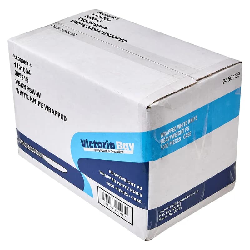 Victoria Bay Knife PS White Extra Heavy Duty Individually Wrapped 1000/Case