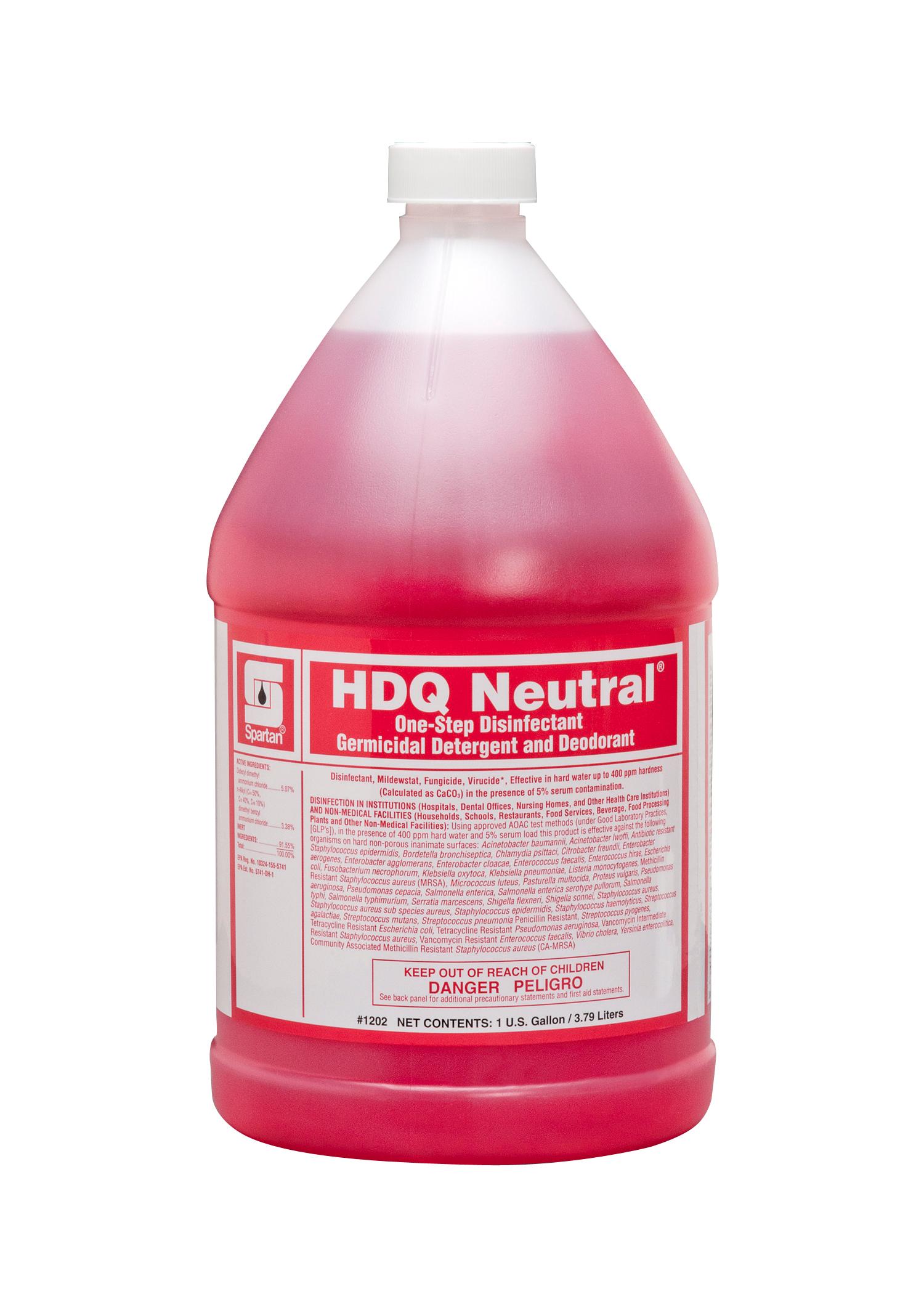 HDQ Neutral® Citrus Scent Disinfectant Cleaner 1 GAL Multi Surface Neutral Concentrate Quat 4/Case
