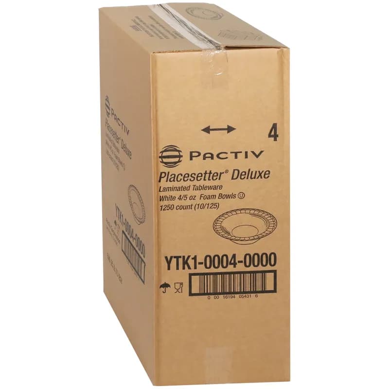 Bowl 4-5 OZ Polystyrene Foam White Laminated 1250/Case