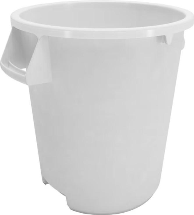 Bronco™ Trash Can 15.61X15.61X17.45 IN 10 GAL White Round LLDPE 1/Each