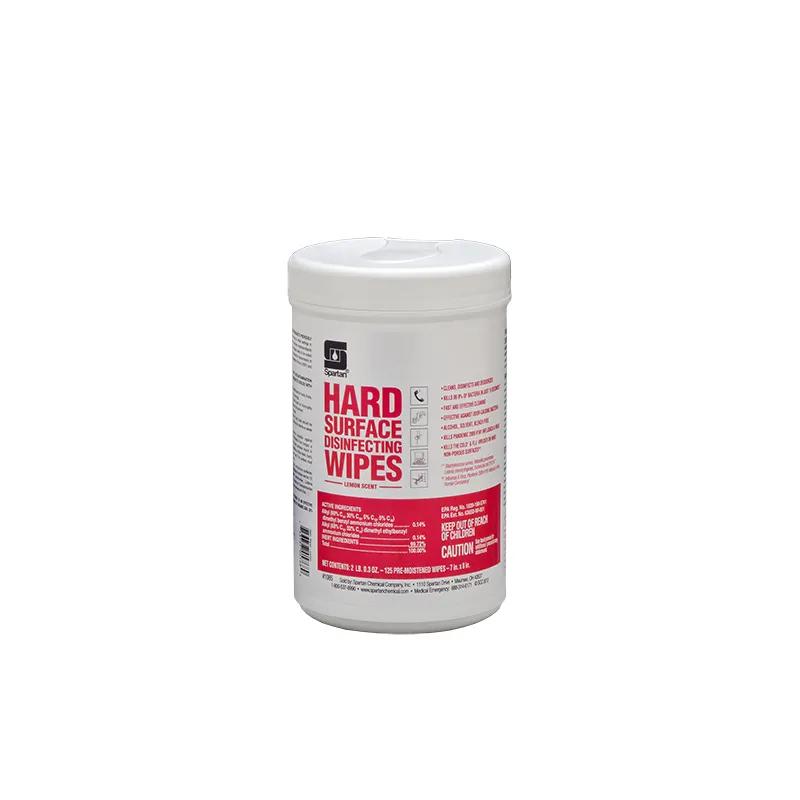 Hard Surface Disinfecting Wipes Lemon Scent RTU 125 Count/Pack 6 Packs/Case 750 Count/Case