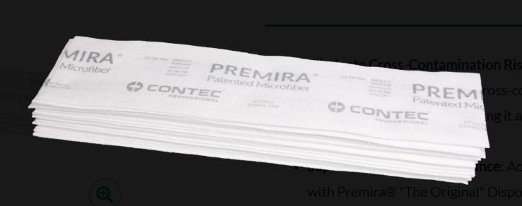 Premira® Mop Pad 5X19 IN White Microfiber High Absorbency 20 Count/Bundle 480 Count/Case