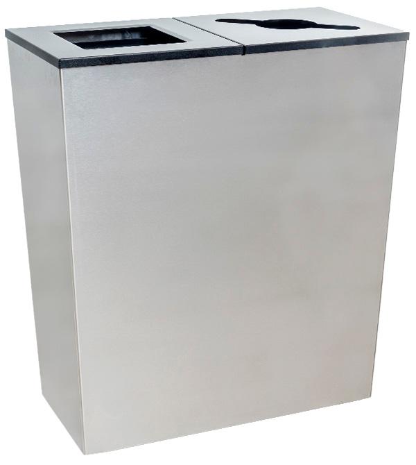 Metro Collection 2-Stream Trash Can 36 GAL Stainless Steel No Decal 1/Each