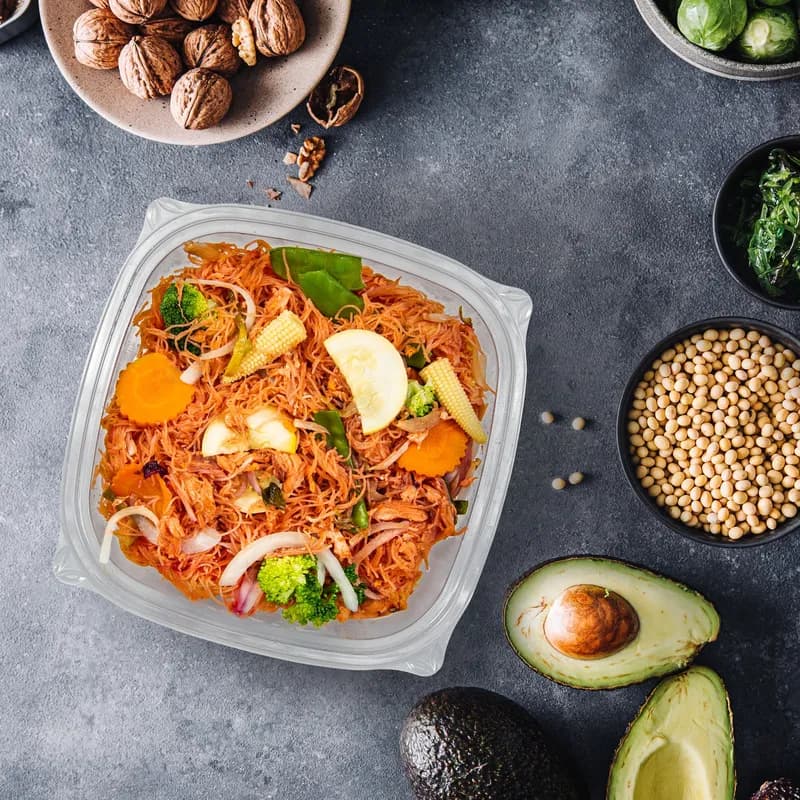 Dart® Bowl 24 OZ PP Clear Square 63 Count/Pack 4 Bags/Case 252 Count/Case