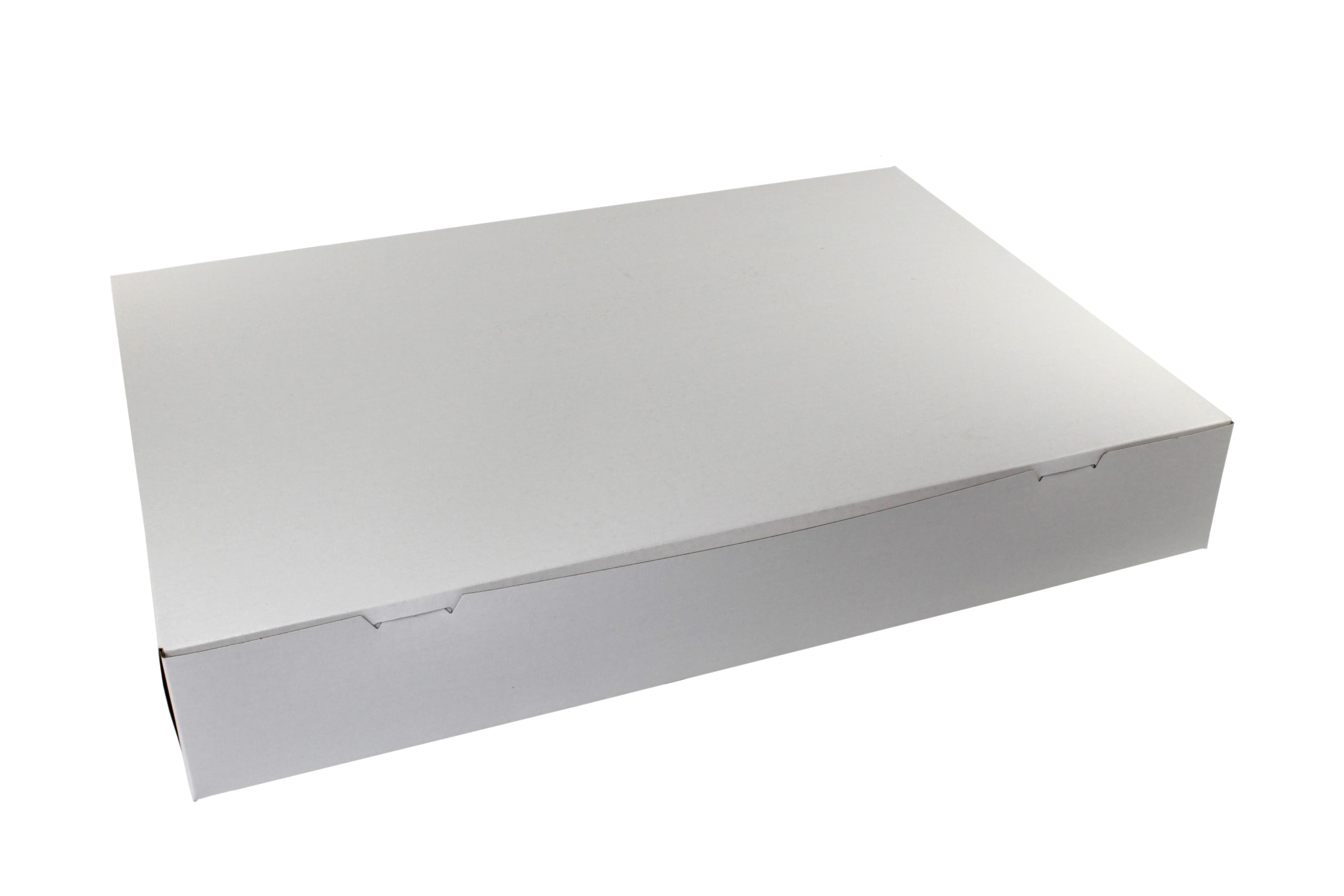 Bakery Box 28X17.75X4.875 IN Paperboard White Corner Lock 1-Piece 25/Bundle