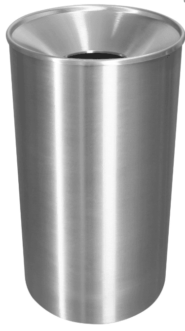 Premier Series Trash Can 33 GAL Round Stainless Steel Indoor Heavy Duty 1/Each
