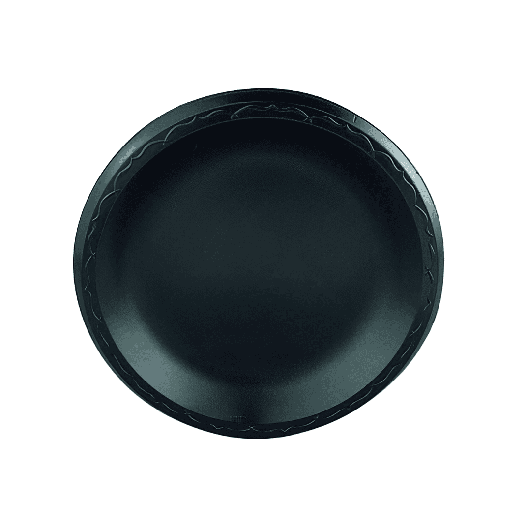Plate 9 IN Polystyrene Foam Black Laminated 500/Case