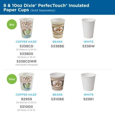 Dixie® Perfect Touch Hot Cup Insulated 10 OZ Double Wall Poly-Coated Paper Multicolor Coffee Haze 500/Case