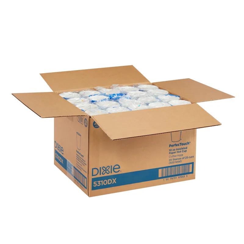 Dixie® Perfect Touch Hot Cup Insulated 10 OZ Double Wall Poly-Coated Paper Multicolor Coffee Haze 500/Case