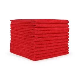 HOSPECO® Cleaning Cloth 16X16 IN Microfiber Red Square 35 Gram Non-Abrasive 15/Case