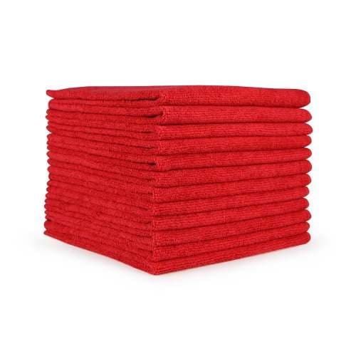 HOSPECO® Cleaning Cloth 16X16 IN Microfiber Red Square 35 Gram Non-Abrasive 15/Case