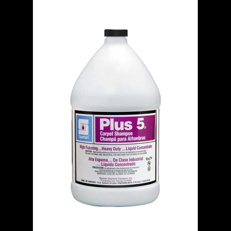 Plus-5® Banana Carpet Shampoo & Bonnet 1 GAL Alkaline Liquid Concentrate Drying Agents Anti-Static Dry Foam 4/Case