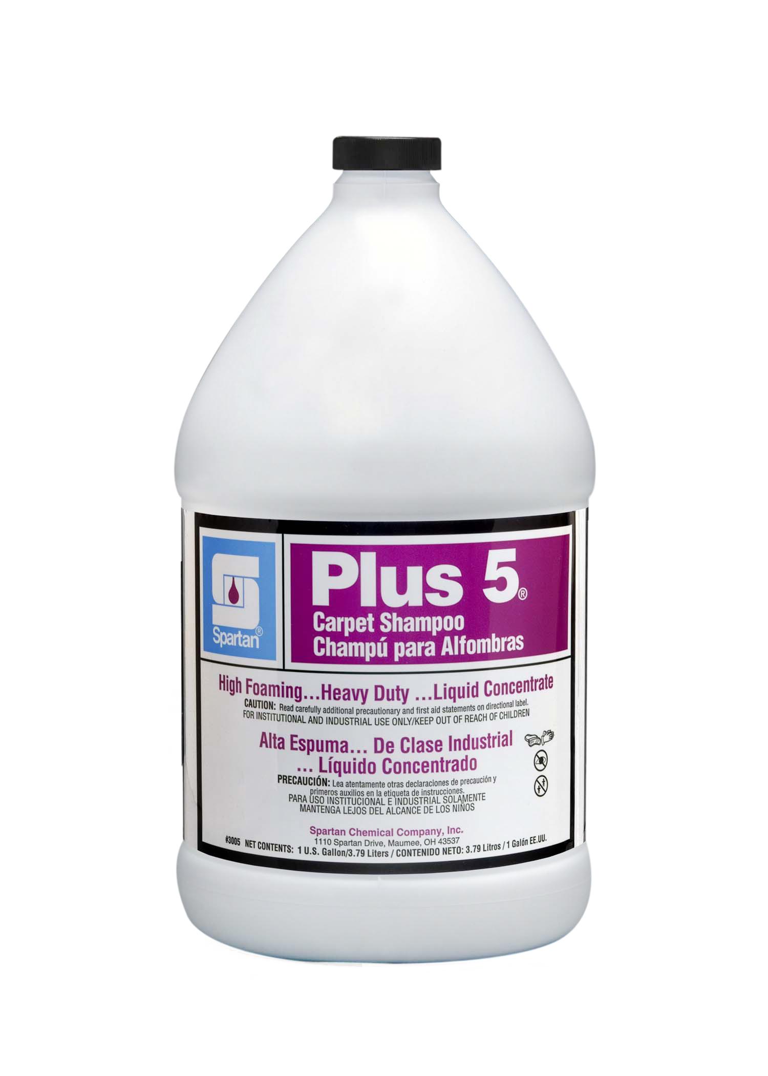 Plus-5® Banana Carpet Shampoo & Bonnet 1 GAL Alkaline Liquid Concentrate Drying Agents Anti-Static Dry Foam 4/Case