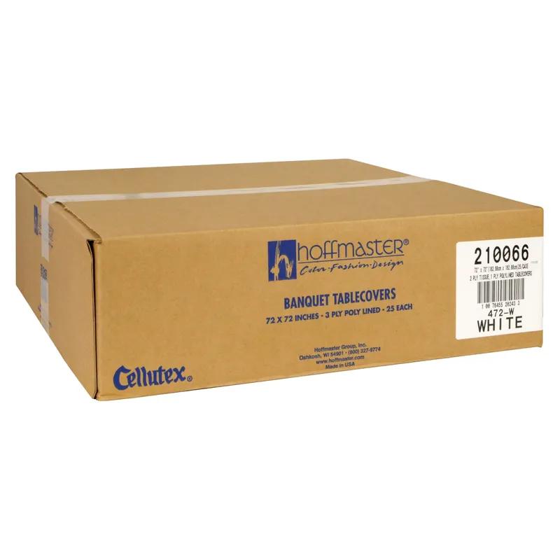 Table Cover 72X72 IN Paper Poly Blend White 25/Case