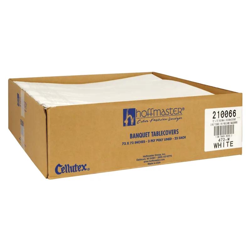 Table Cover 72X72 IN Paper Poly Blend White 25/Case