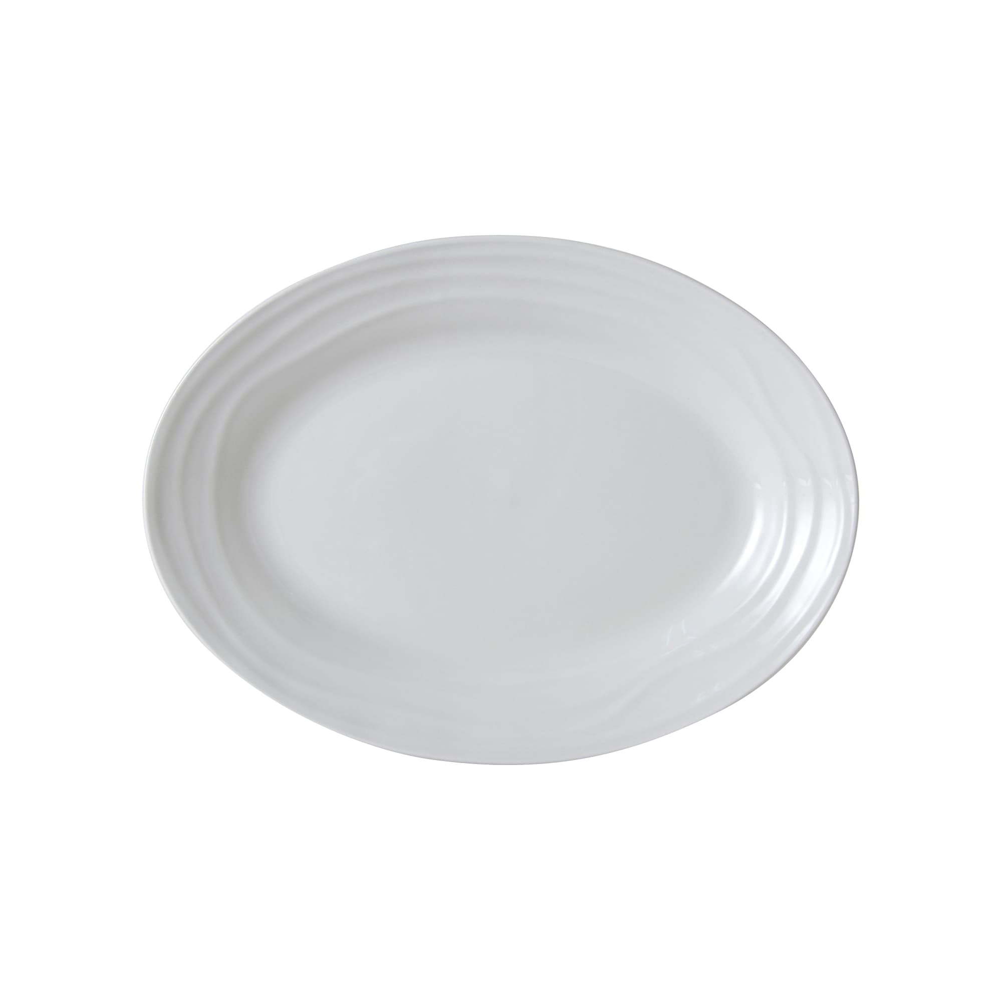 Sandbar Platter 11.75X8.625 IN China Porcelain White Oval Fully Vitrified Embossed 12/Case
