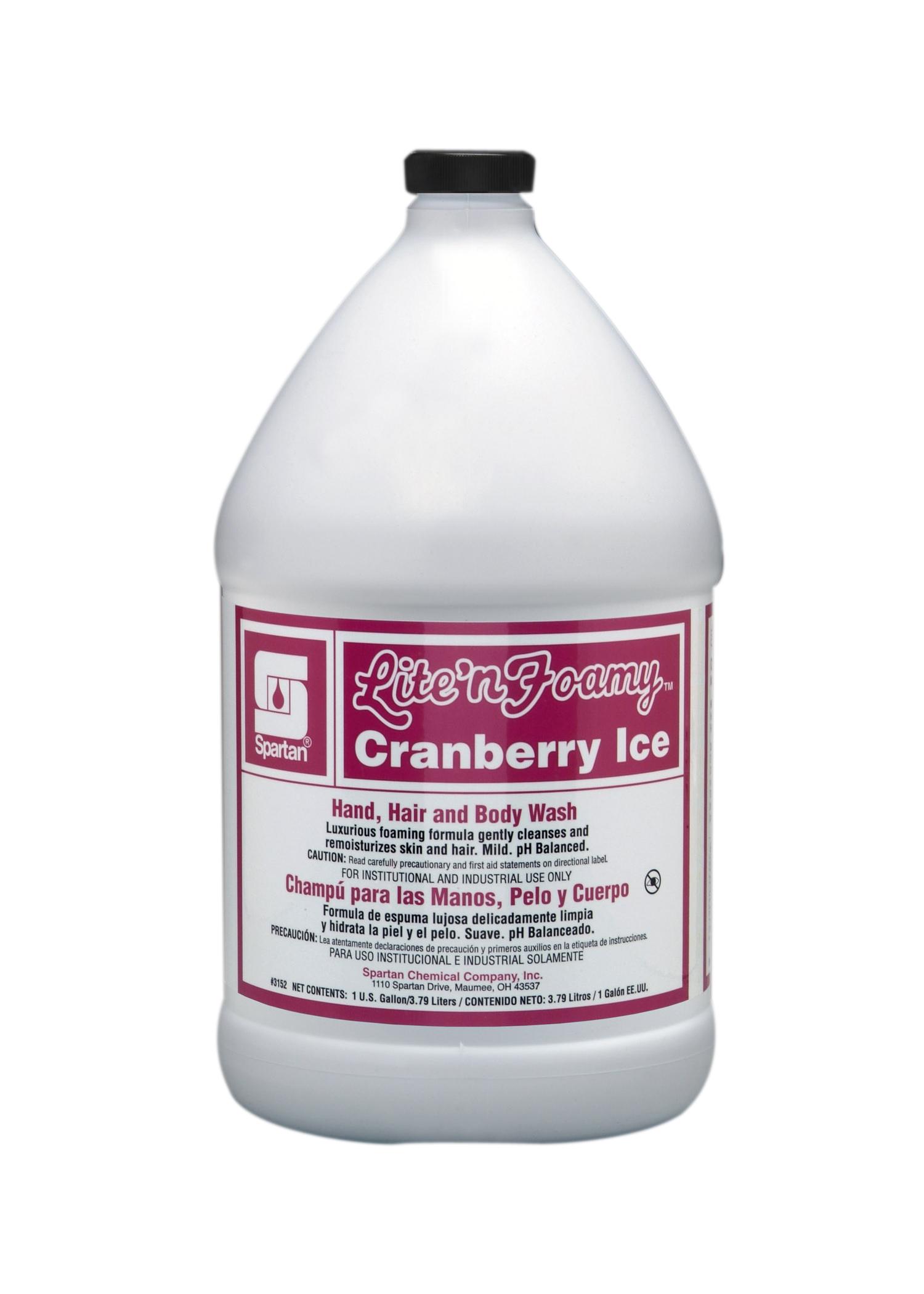 Lite'n Foamy® Cranberry Ice® Hair & Body Wash Ready-to-Use (RTU) Liquid 1 GAL Tangy-Cranberry Red Refill 4/Case