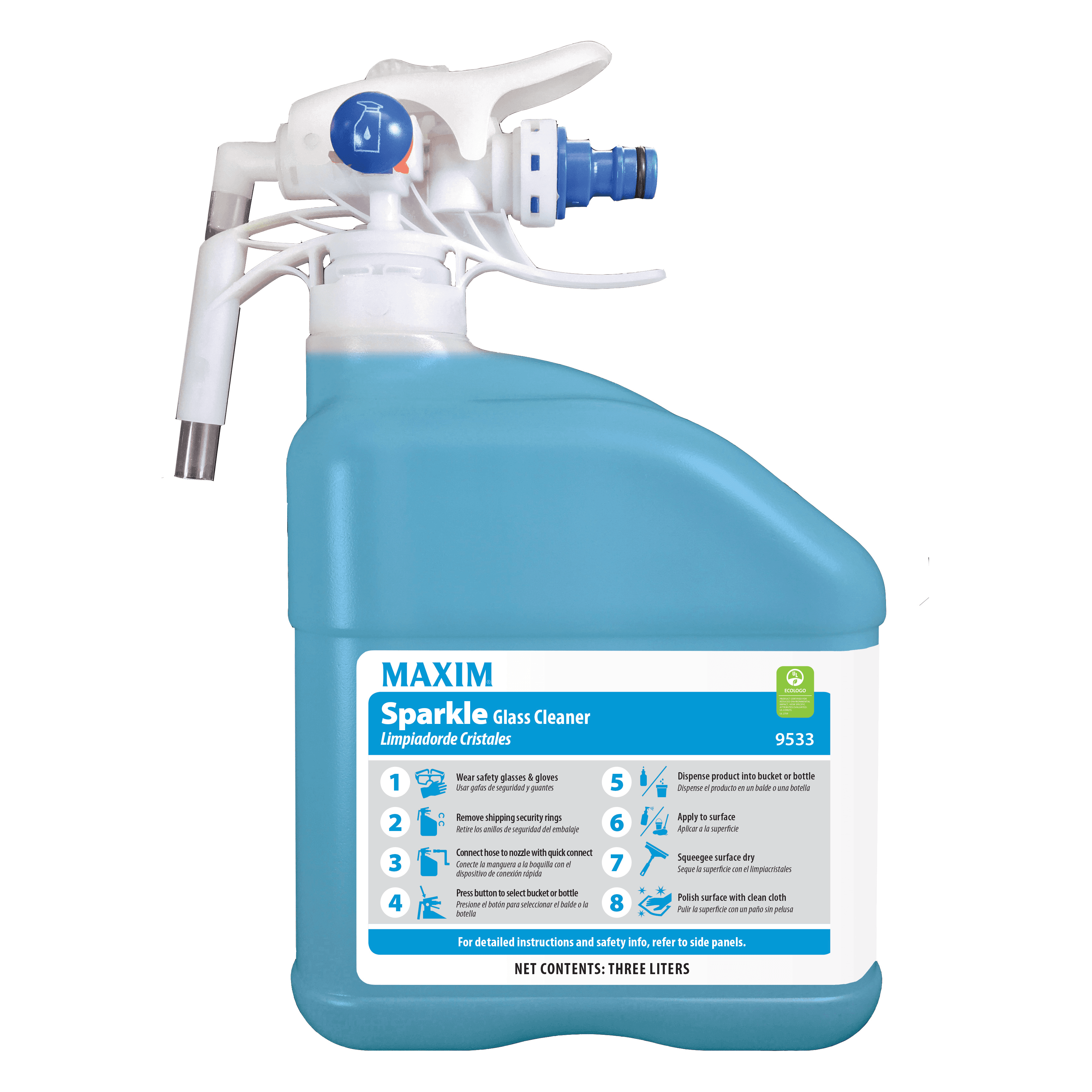 Maxim® Sparkle None Glass Cleaner 3 L 2/Case