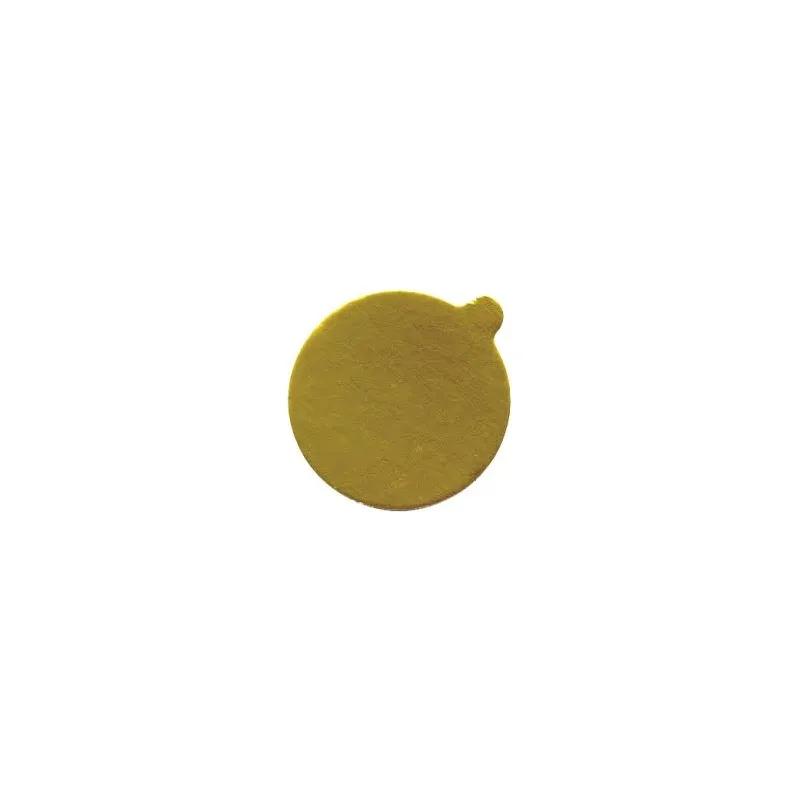 Cake Board 3.13 IN Corrugated Paperboard Gold With Tab Single Portion 400/Case