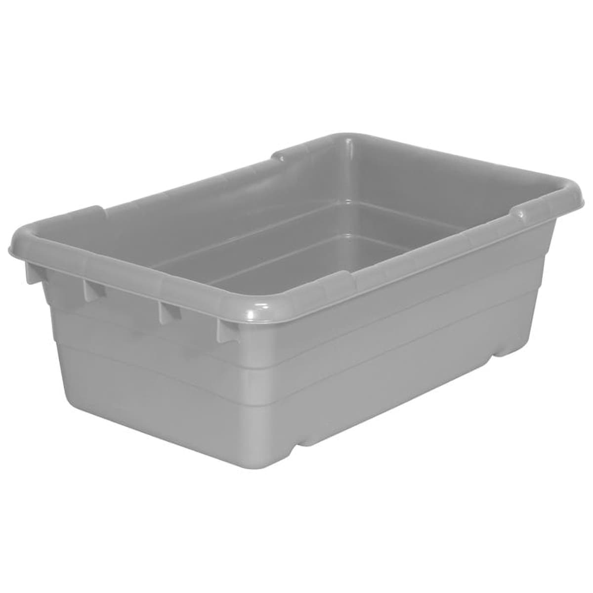 Cross-Stack Akro-Tub Bus Tub 25X16X8.5 IN Gray Plastic Heavy Duty Industrial Grade Stackable 1/Each