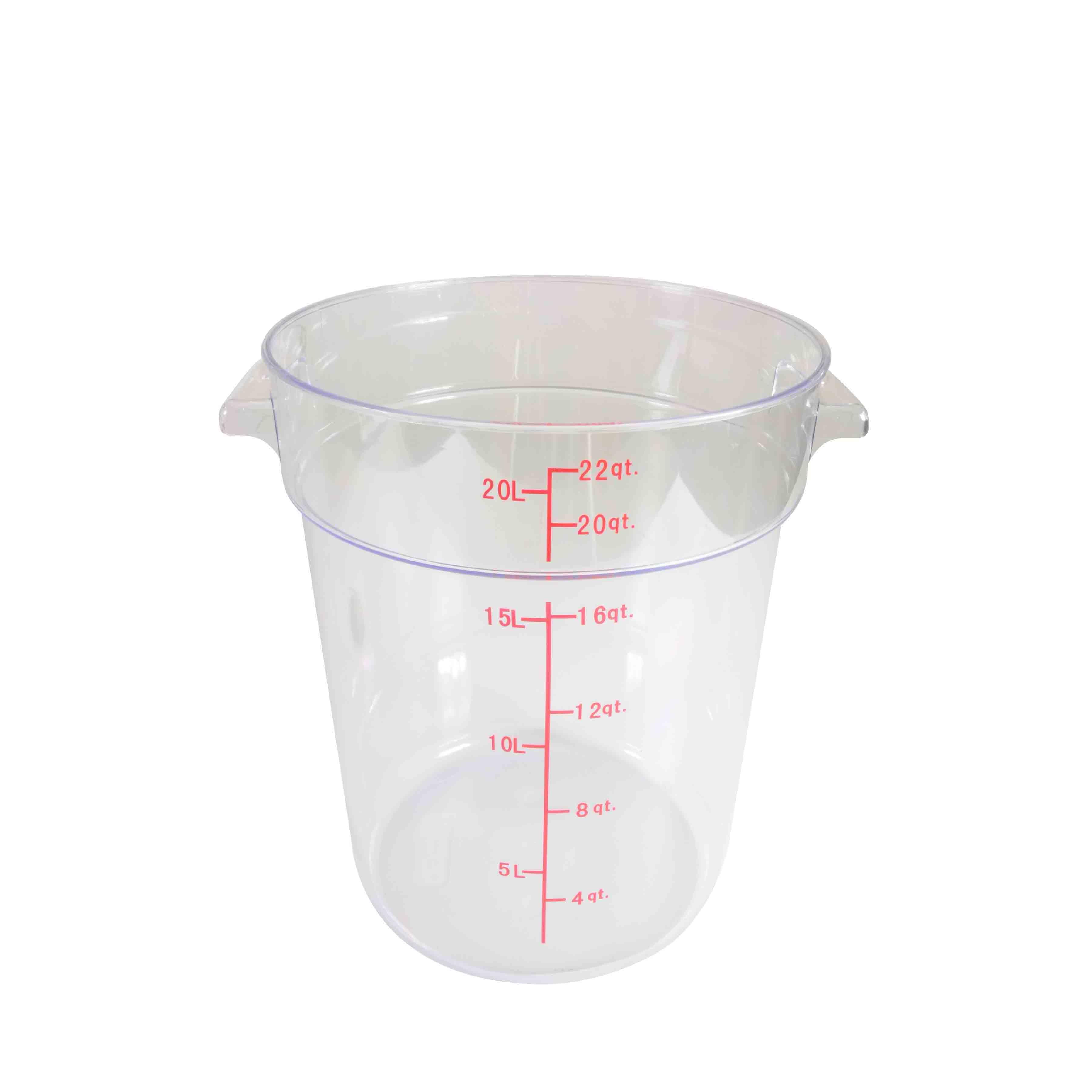 Food Storage Container 12.4X12.4X14.88 IN 22 QT Round PC 1/Each