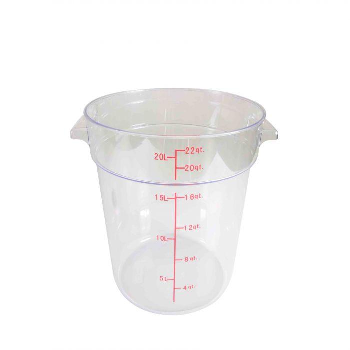 Food Storage Container 22 QT Round Plastic 1/Each