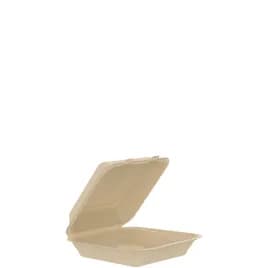 Dart® Take-Out Container Hinged 9X9.14X2.98 IN 3 Compartment Fiber Blend Natural 100 Count/Bag 2 Bags/Case 200 Count/Case