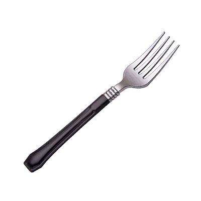 WNA Reflections® Fork Plastic Silver Black Heavy Duty 480/Case