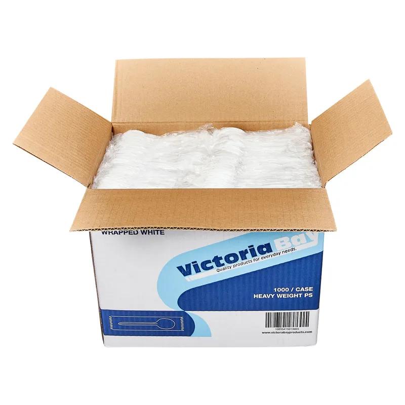 Victoria Bay Soup Spoon PS White Extra Heavy Duty Individually Wrapped 1000/Case