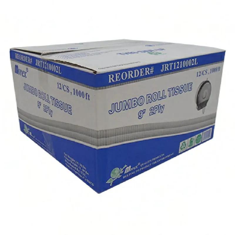 Toilet Paper & Tissue Roll 3.55IN X1000FT 2PLY Jumbo (JRT) 3.3IN Core Diameter 12/Case
