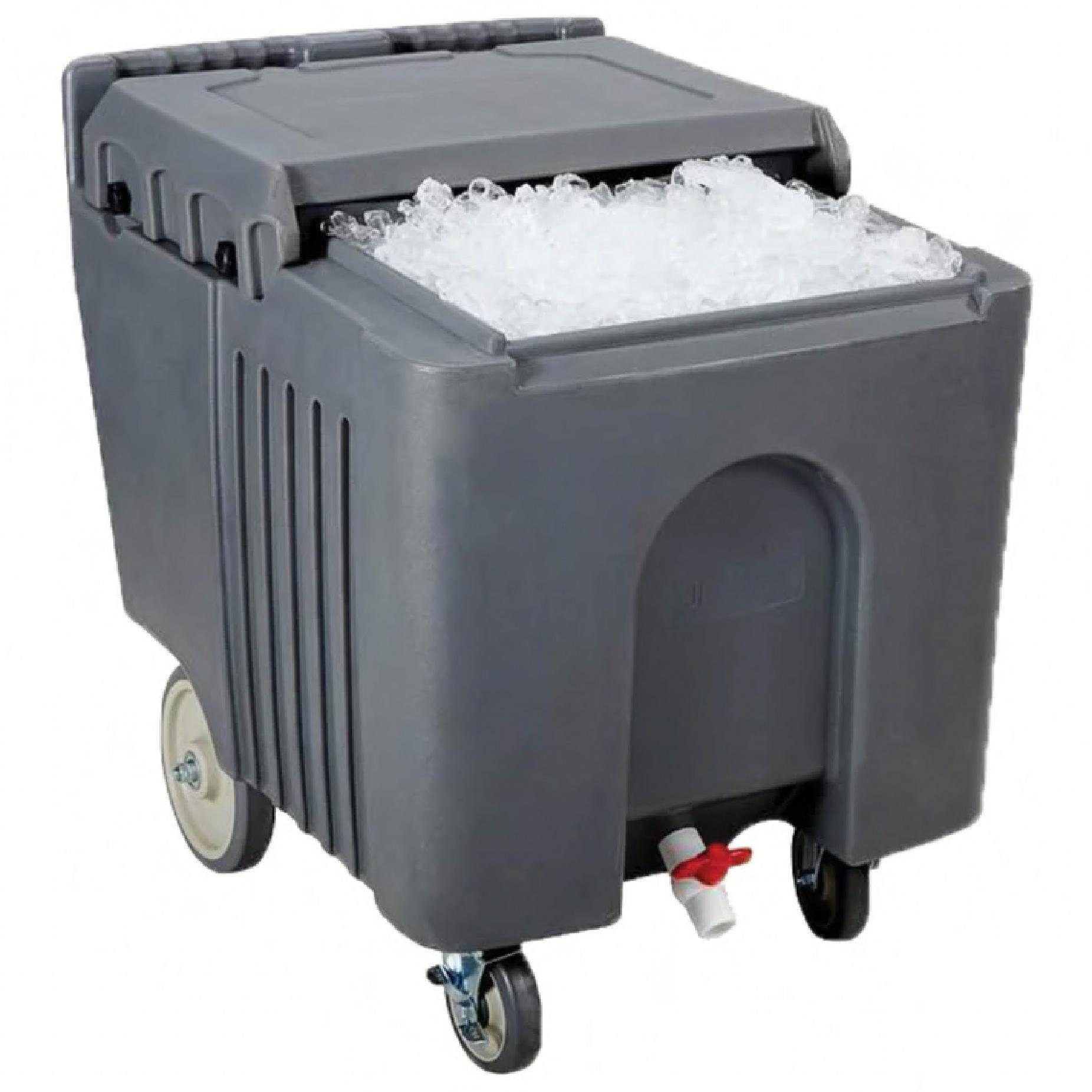 Ice Caddy 23.0X31.5X29.25 IN 125 LB Plastic Gray Insulated With Sliding Lid 1/Each